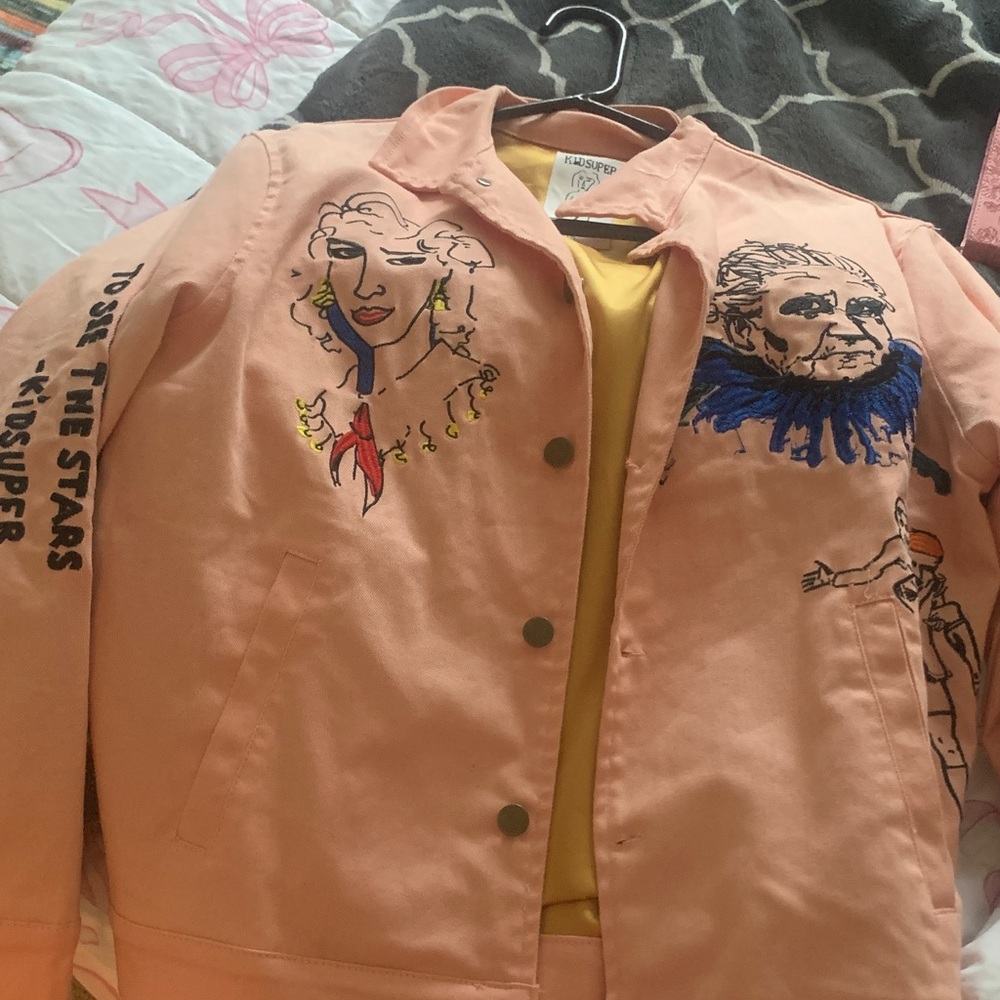 Artistic Embroidered Peach Blazer